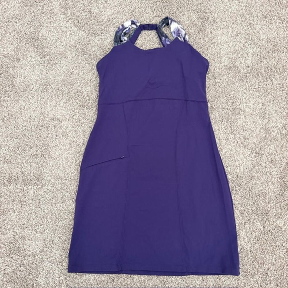 Athleta Scarlet Dress Women Medium Purple Halter Racerback-Style Athletic Beach - Picture 12 of 12